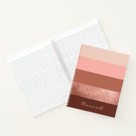 Aangepaste Blush Roos Gold Wide Chic Stripes Notitieboek