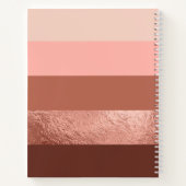 Aangepaste Blush Roos Gold Wide Chic Stripes Notitieboek (Achterkant)