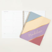 Aangepaste Blush Roze Blauw Violet Gouden Strepen  Planner (Display)