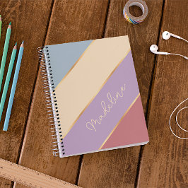 Aangepaste Blush Roze Blauw Violet Gouden Strepen  Planner