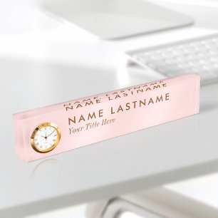 Aangepaste Blush Roze Eenvoudige Vrouwelijke Naam Naambordje
