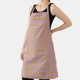 Aangepaste Blush roze en Stippen Gold Apron Schort