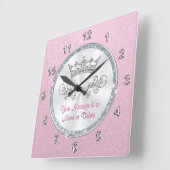 Aangepaste Blush roze klok met tiara (Hoek)