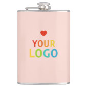 Aangepaste blush roze kolven met Logo Heupfles (Voorkant)