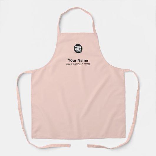 Aangepaste blush roze Logo Company Apron Schort (Voorkant)