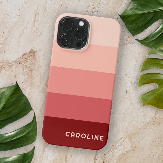 Aangepaste Blush Roze Maroon Rood Perzik Oranje St Case-Mate iPhone Case
