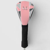 Aangepaste Blush roze moderne monogram naam Golfheadcover (Voorkant)