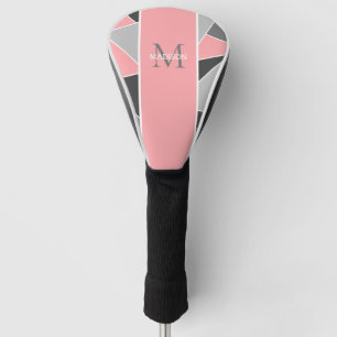 Aangepaste Blush roze moderne monogram naam Golfheadcover