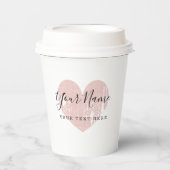 Aangepaste  blush roze papier koffiekopjes papieren bekers (Voorkant)
