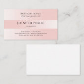Aangepaste Blush roze professionele moderne Sjablo Visitekaartje (Voorkant / Achterkant)