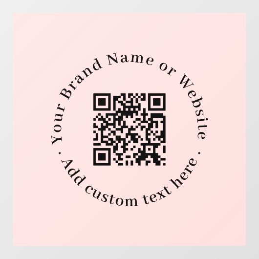 Aangepaste Blush Roze QR | Moderne Zakelijke Weerg Raamsticker (Vel)