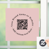 Aangepaste Blush Roze QR | Moderne Zakelijke Weerg Raamsticker (Huis)