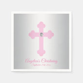 Aangepaste Blush Roze Rose MEISJE DOOP DOOP Servetten (Voorkant)