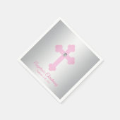 Aangepaste Blush Roze Rose MEISJE DOOP DOOP Servetten (Hoek)