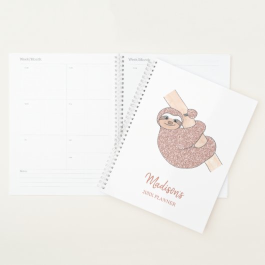 Aangepaste Blush roze sleuf Planner (Display)