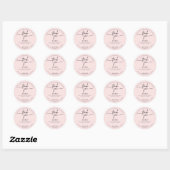 Aangepaste Blush Roze Sticker Bedankt Label (Vel)