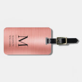 Aangepaste Blush Zalmroze Goud Glitter Textuur Bagagelabel (Voorkant horizontaal)
