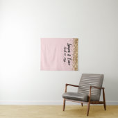 Aangepaste Blush Zwart & Goud Wedding Photo Booth  Wandkleed (In Situ (horizontaal))