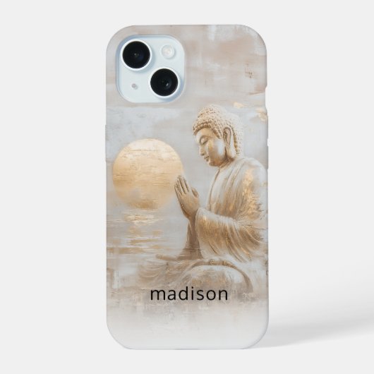 Aangepaste Boeddha iPhone 15 Case (Achterkant)