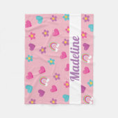 Aangepaste boeg- en hartenregenboog fleece deken (Voorkant)