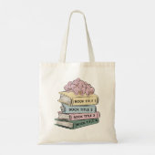 Aangepaste boek Canvas tas, Bookish Gepersonalisee Tote Bag (Achterkant)