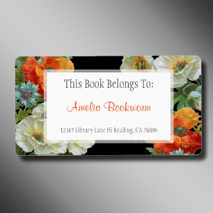 Aangepaste boek eigendom van Poppy Cornflowers Lab Etiket