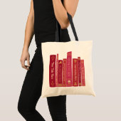 Aangepaste Boek Titel Ruggegraat Canvas tas (Cherr (Voorkant (product))