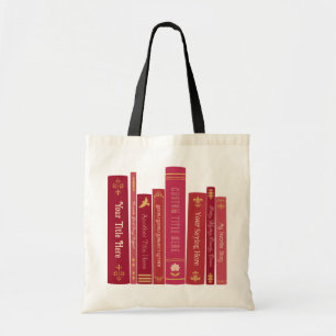Aangepaste Boek Titel Ruggegraat Canvas tas (Cherr