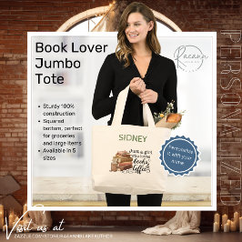Aangepaste Boekenliefhebber Jumbo Tote Grote Tote Bag
