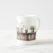 Aangepaste boekenplank Bone China Mok (Voorkant rechts)