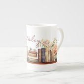 Aangepaste boekenplank Bone China Mok (Voorkant rechts)