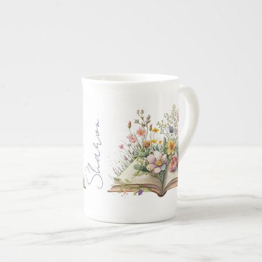 Aangepaste boekenplank Bone China Mok (Voorkant rechts)