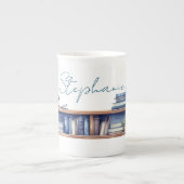Aangepaste boekenplank Bone China Mok (Voorkant)