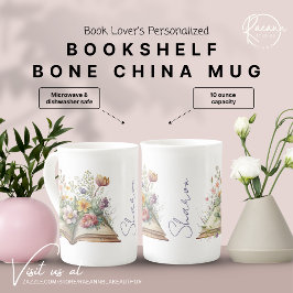 Aangepaste boekenplank Bone China Mok