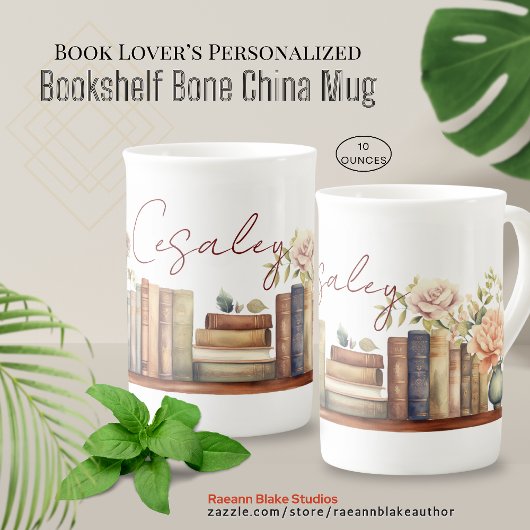 Aangepaste boekenplank Bone China Mok