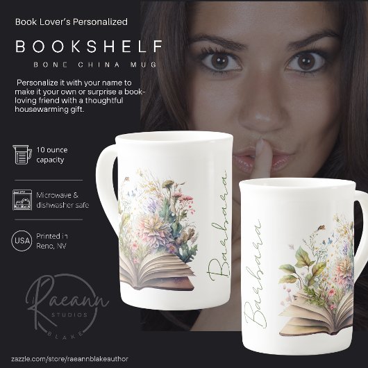 Aangepaste boekenplank Bone China Mok