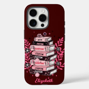 Aangepaste boekenplank Floral Gift voor boekenwurm iPhone 16 Pro Hoesje