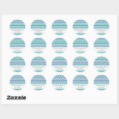 Aangepaste boekenplaten | Groen Blauw Chevron Stre Ronde Sticker (Vel)