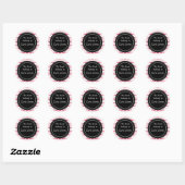 Aangepaste boekenplaten | roze Chevron strepen Ronde Sticker (Vel)