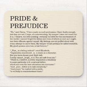 Aangepaste boeking Jane Austen Eenvoudige tekst Muismat