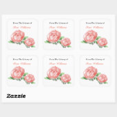 Aangepaste Boekplaten - Rozen Waterverven Vierkante Sticker (Vel)