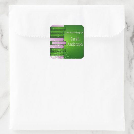 Aangepaste boekschottensticker vierkante sticker (Tas)