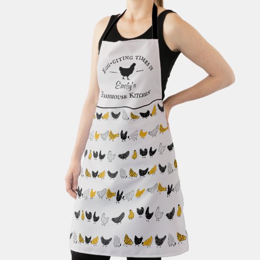 Aangepaste boerderij keuken kip patroon schort (Insitu)