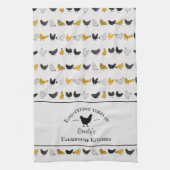 Aangepaste boerderij keuken kip patroon theedoek (Verticaal)