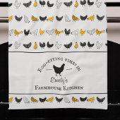 Aangepaste boerderij keuken kip patroon theedoek