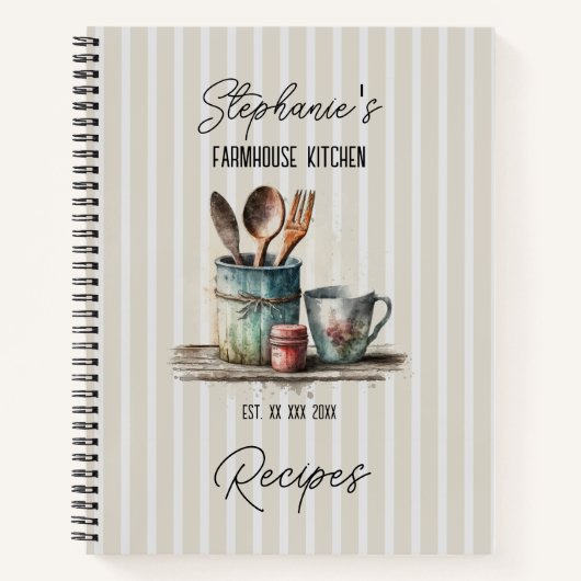 Aangepaste boerderij keuken recept notitieboek (Voorkant)