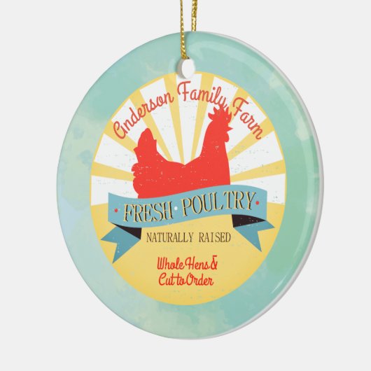 Aangepaste boerderij naam gevogelte Kerst ornament (Links)