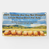 Aangepaste boerderij ronde baal hooi te koop spandoek (Horizontaal)