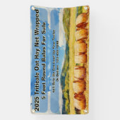 Aangepaste boerderij ronde baal hooi te koop spandoek (Verticaal)