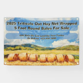 Aangepaste boerderij ronde baal hooi te koop spandoek (Horizontaal)